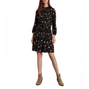 Velvet by Graham and Spencer Black Floral Long Sleeve Dress